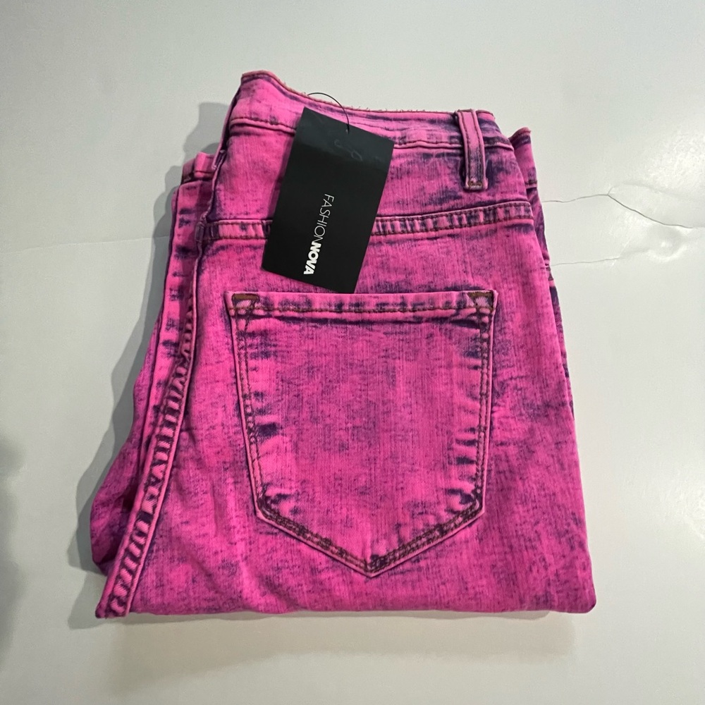 Fashion Nova Classic Acid Wash High Waste Jeans